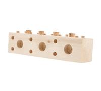 MUELODSIC Parrot Chewing Wooden Block for Birds Natural Wood Perch with Foraging Reward Training Enhances Intelligence and Foot Exercise for Caged Parrots Budgies Cockatiels