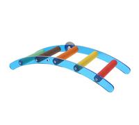 MUELODSIC Parrot Ladder Stand Blue Acrylic Climbing Perch for Birds Wear-resistant Chewable Plaything with Comfortable Rest Platform Easy to Install for Pet Parrots