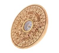 MUELODSIC Peach Wood Feng Shui Compass Pan Decorative Adornment for Home Desktop Vintage Chinese Style Ornament Lightweight Compact Craft for Feng Shui and Astrology