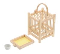 MUELODSIC Pet Cage Wooden Grasshoppers Insect Breeding Kit Bamboo Observation Box for Cricket Enclosure Bug Terrarium Insect Feeder