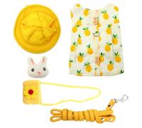 MUELODSIC Pet Rabbit Harness and Clothes Cotton Soft Comfortable Costume with Leash for Small Pets Guinea Pig Bunny Squirrel Ferret Hedgehog Warm Breathable Neckline Medium