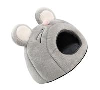 MUELODSIC Plush Cotton Hamster Hideout Small Animal Nest for Guinea Pigs Chinchillas Rabbits Cozy Warm Bed Dual-purpose Mouse Shape Portable Small Pet Sleeping Resting Space