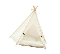 MUELODSIC Portable Folding Pet Tent with Cushion Triangle Cat Bed House Shelter for Dogs and Cats Removable Washable Canvas Kennel for Indoor Outdoor Use Small Cozy Pad