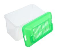 MUELODSIC Portable Handheld Plastic Fish Tank Box Turtle Tank Reptile Transport Container with Handle, Medium Green Pet Storage Box for Aquarium, Turtle, Hamster, and Snake Travel
