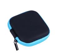 MUELODSIC Portable Mini EVA Headphone Storage Box Case with Zipper Water-resistant Hard Shell Earphone Organizer for Travel USB Cable and Earbud Protection Soft Lining with Mesh Pocket