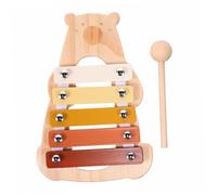 MUELODSIC Portable Wooden Xylophone Bear Shape Musical Instrument with Authentic Sound Lightweight and Versatile for Montessori Early Education and Outdoor Music Play