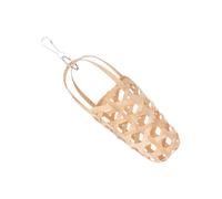 MUELODSIC Practical Parrot Foraging Basket with Hanging Hook Wood Color Chewing for Birds Exercise Oral Health Food Holder for Millet Fruits Vegetables Suitable for Pet Parrots and Chicks