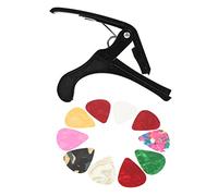 MUELODSIC Professional Guitar Capo Set with Picks Durable Plastic Tuning Clip for Acoustic Electric Folk Guitars Suitable for Beginners Teachers and Musicians Random Color