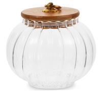 MUELODSIC Pumpkin-shaped Storage Jar Yellow Decorative Pick Nuts Bean Jar Food Storage Canisters Halloween Transparent