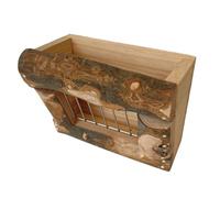 MUELODSIC Rabbit Feeder Hay Rack Large Capacity Wooden Pet Cage Food Holder for Guinea Pigs Chinchillas Bunnies Stainless Steel Mesh Suitable for Small Animal Feeding