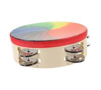 MUELODSIC Rainbow Tambourine Double Row Jingles Hand Drum for Small Hands Percussion Instrument for Music Talent Development and Party Entertainment