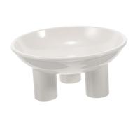 MUELODSIC Raised Cat Bowl with Smooth Surface for Neck Protection Reusable Plastic Pet Food Feeder Elevated Design to Prevent Spills Suitable for Cats and Dogs White