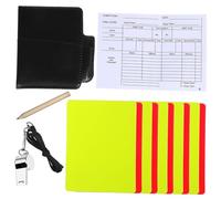 MUELODSIC Referee Cards Kit with Red Yellow PVC Cards Stainless Steel Whistle and Portable Scorebook with Pencil Complete Competition Referee Tools for Football Basketball Volleyball