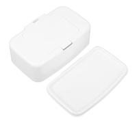 MUELODSIC Refillable Portable Wipes Dispenser Box with Pop up Lid for Outdoor and Bathroom Use, White Pp Plastic Storage Container with One-Handed Operation, Wet Tissue Holder for Easy