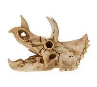 MUELODSIC Resin Dinosaur Skull Hideout Cave for Reptiles Aquarium Ornament Lizard Gecko Shrimp Hides Decorative Fish Tank Adornment