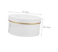 MUELODSIC Round Marble White Flower Wrapping Box 18X9Cm Floral Packaging Box for Bouquet Arrangements for Wedding and Celebration