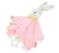 MUELODSIC Security Blanket with Plush Rabbit Soothing Towel for Boy Girl Year Soft Sensory Comforter with Hanging Strip and Bright Tag Design for Sleep Aid and Cozy Touch