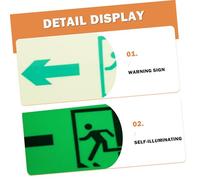 MUELODSIC Self-illuminating Facility Warning Sticker Direction Symbol Label for Apartment Hallways and Safety Path Splashproof Luminous Film Decal Easy Wall and Floor Installation Options