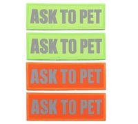 MUELODSIC Service Dog Harness Patch Reflective Nylon Badge for Guide Dog Vest Hook 4Pcs Sturdy Outdoor Accessory