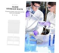 MUELODSIC Slot Plastic Microscope Slide Holder and Drying Rack for Laboratory Use Staining Rack with Integrated Workstation Clean Slide Storage Box for Specimens and Research