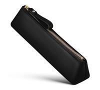 MUELODSIC Small Leather Pencil Case with Zipper Pocket Handmade Pen Pouch for Travel and Classroom Comfortable Touch Craftsmanship Stationery Organizer Suitable Capacity for Pens and Markers