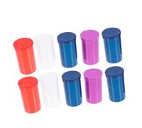 MUELODSIC Small Medicine Bottle 10pcs Transparent Flip-Top Medicine Container 41mm Diameter Plastic Can Be Clipped to Key Chains for Daily Pill Organisation and Travel Use