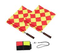 MUELODSIC Soccer Referee Essentials with Red Yellow Cards Stainless Steel Whistle Checkered Flags and Record Paper Complete Football Match Kit for Game Control and Documentation
