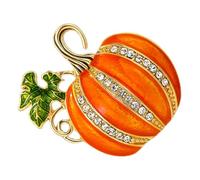 MUELODSIC Sparkling Rhinestone Halloween Pumpkin Brooch Pin for Women Lightweight Fade Resistant Enamel Lapel Accessory for Sweaters Bags Hats Festive Multiuse Decorative Pin for Fall