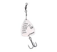 MUELODSIC Stainless Steel Treble Hook Guitar Pick Lure I Love You More Than You Love Fishing Design Durable Fishing Bait Tackle for Freshwater Saltwater Enthusiasts