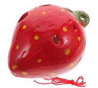 MUELODSIC Strawberry Ceramic Ocarina Beginner Musical Instrument for Portable Cartoon Design Creative Decorative Wind Instrument for Boys