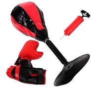 MUELODSIC Stress Reliever Tabletop Boxing with Gloves and Manual Inflator Heavy Duty Suction Cup Base for Indoor Outdoor Use Fast Rebound Spring for Reaction Agility Training Random Color
