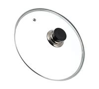 MUELODSIC Tempered Glass Pot Lid Transparent Visual Cover High Sealing Heat-resistant Kitchen Accessory for Fry Pots Saucepan Stock Pans Prevents Oil Splash