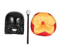 MUELODSIC Temple Meditation with Synthetic Wooden Fish Block Cushion and Mallet Ergonomic Religious Chanting Supply for Buddhist Prayer and Spiritual Home Decor Acrylic Carved Design