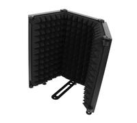 MUELODSIC Three-door Microphone Isolation Shield Black with Noise Reduction and Plosive Protection for Personal and Professional Recording Studios Broadcasting and Live Streaming