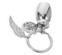 MUELODSIC Titanium Steel Memorial Urn Pendant Keychain Opening Mini Ashes Holder for Pets and Loved Ones, Anti-fade Cremation Keepsake Jewelry, Portable Pet Ash Keyring Ornament