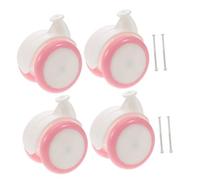 MUELODSIC Toddler Walker Wheel Replacement Accessories for Babies, 4pcs Pink Screw Casters, Sturdy Plastic Rubber Wheels Kit for Infant Walking Aid and Boys and Girls Wagons
