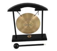 MUELODSIC Traditional Feng Shui Brass Vajra Gong Ornament for Home Office Meditation Handmade Chinese Copper Gong Decor for Desktop Symbol of Fortune and Soothing Sounds Versatile Asian