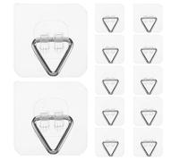 MUELODSIC Triangular Adhesive Plate Hangers 20pcs Heavy Duty Wall Hooks for Hanging Platters