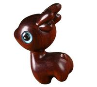 MUELODSIC Unique Wooden Deer Ornament Smooth Polished Elk Figurine for Living Office Desktop Decoration Shelf Display Wear-resistant Wood Craft