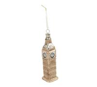 MUELODSIC Vintage Big Glass Tower Ornament Artistic Hanging Figurine for Home Decor and Christmas Tree Unique Precision Craftsmanship Elegant Timepiece Model Decoration