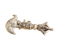 MUELODSIC Vintage Brass Vajra Pestle Ornament with Fine Texture Buddhism Dharma Decoration for Home Table Bookshelf Elegant Religious Craft for Living and Bedroom Display