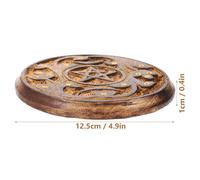 MUELODSIC Vintage Wooden Incense Stick Burner with Intricate Polishing Round Pentagram Incense Plate for Meditation Yoga Relaxation Classic Handmade Aromatherapy Ornament