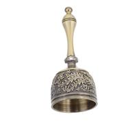 MUELODSIC Vintage Zinc Alloy Handheld Bell with Chinese Dragon Phoenix Carvings Loud Clear Ring Service Bell for Christmas Dinner Yoga Prayer Elderly Assistance Sturdy Comfortable Grip