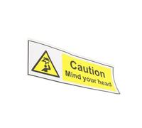MUELODSIC Warning Sticker Mind Your Head Sign Self-adhesive Low Ceiling Caution Label for Indoor Outdoor Use in Warehouses Parking Lots