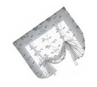 MUELODSIC White Sheer Curtain Semi Transparent Voile Window Tulle with Embroidered Leaf Design Elegant Lightweight Partition Drapes for Living Bedroom and Office