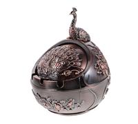 MUELODSIC Windproof Zinc Alloy Ashtray with Lid Heavy-duty Metal Smoke Ashtray for Outdoors and Patio Vintage Retro Design for Home Tabletop Odorless and Smoke Ash Holder