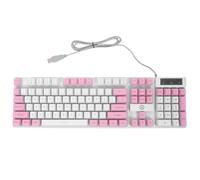 MUELODSIC Wired Gaming Keyboard Suspension Key Caps Pink Abs Material with 104 Keys Folding Support Stable Performance Electronic Keyboard for PC Gaming Accessories