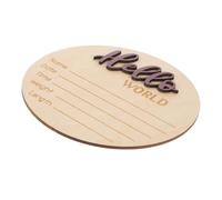 MUELODSIC Wooden Birth Announcement Name Sign Round Sign for Newborn Photography Prop Hello Mum Shower Photo Props