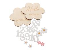 MUELODSIC Wooden Calendar Milestone Signs for Newborn Monthly Photo Props Keepsake Growth Tracker Cards for Boy Girl Months First Birthday