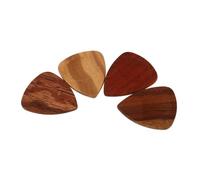 MUELODSIC Wooden Guitar Picks Boxed Set 4 Natural Acoustic Electric Guitar Plectrums Compact Picks and Playing